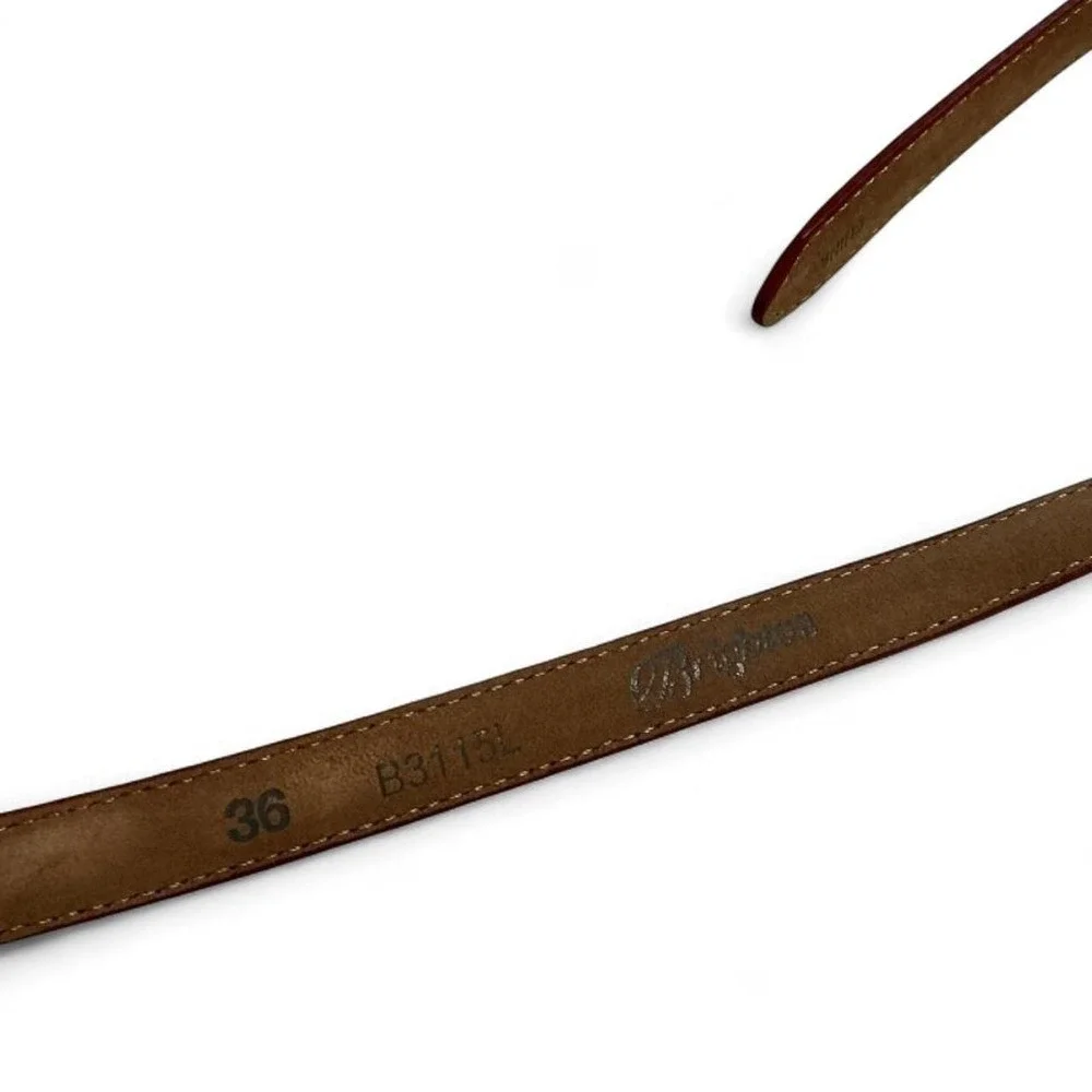 Brighton Skinny Belt Womens 36 Red Good Croc Embossed Leather Western B3115L